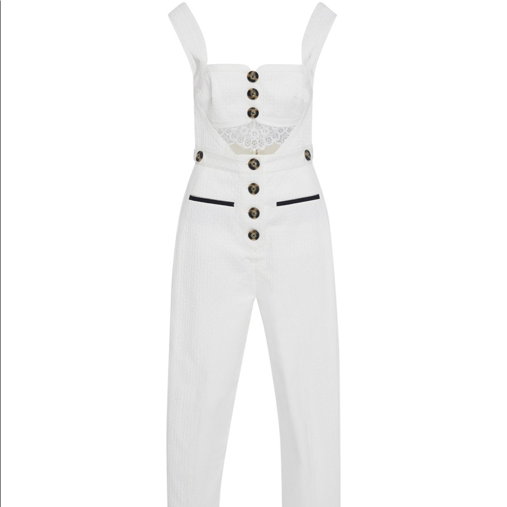 White Self Portrait Jumpsuit